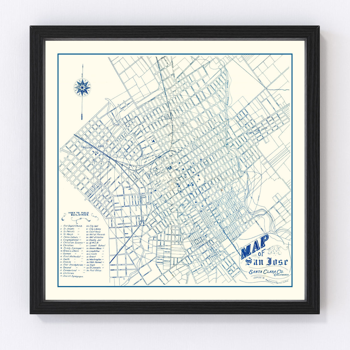 San Jose Vintage Map 1909