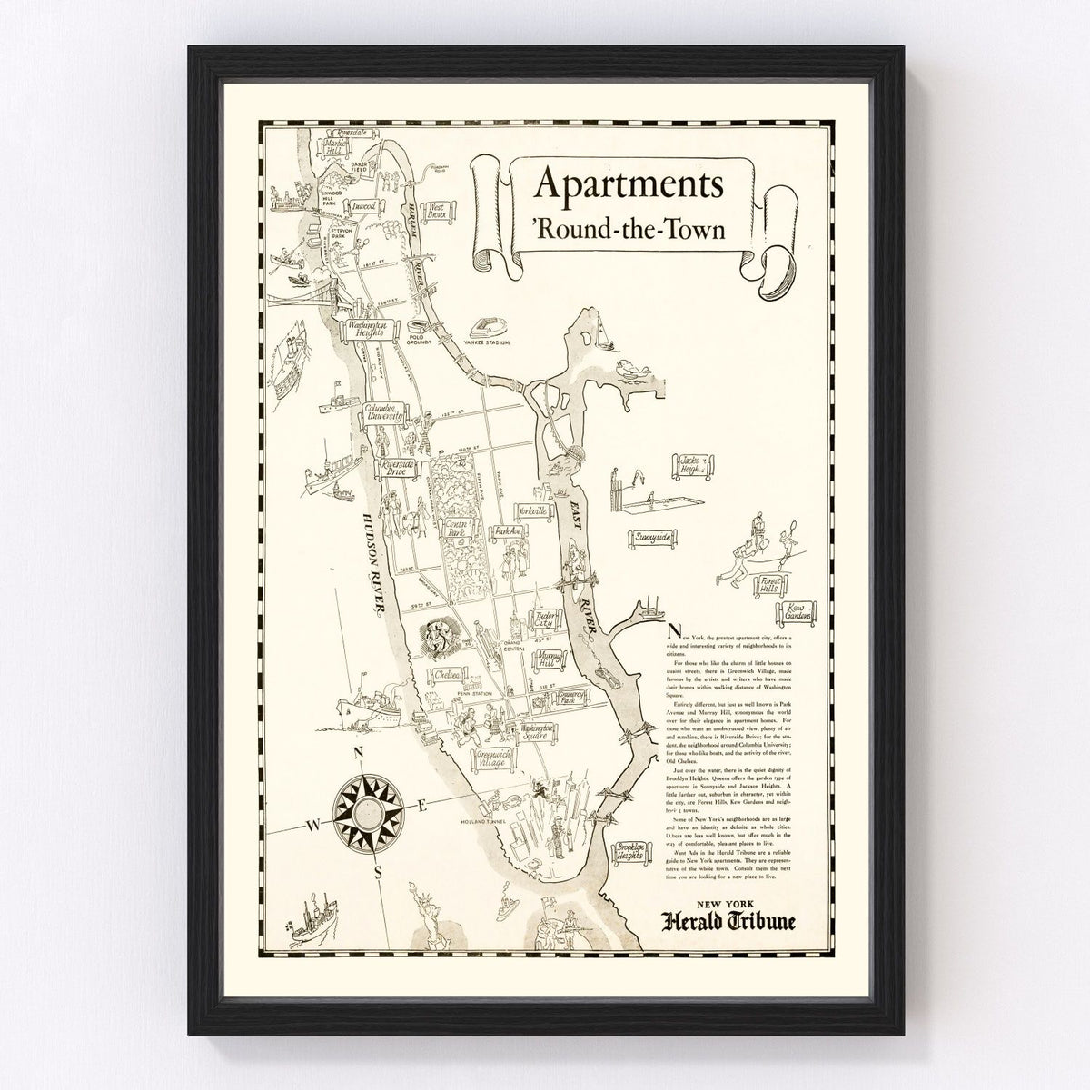 Manhattan Vintage Map 1935
