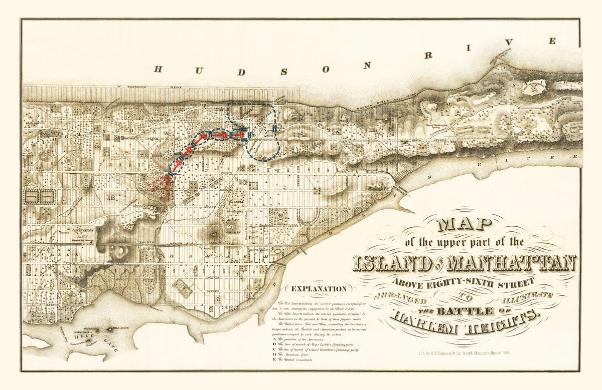 Preview of Vintage Map of Manhattan, New York 1868