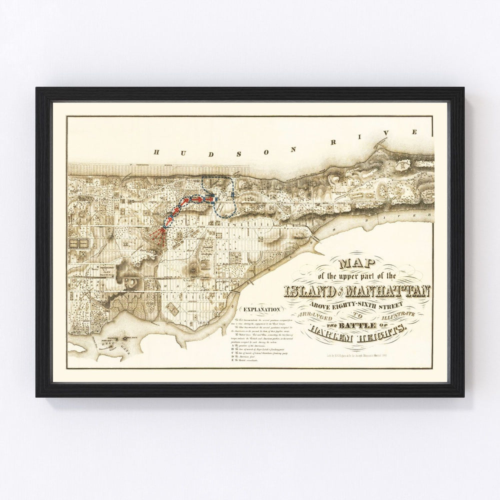 Manhattan Vintage Map 1868