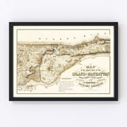 Manhattan Vintage Map 1868