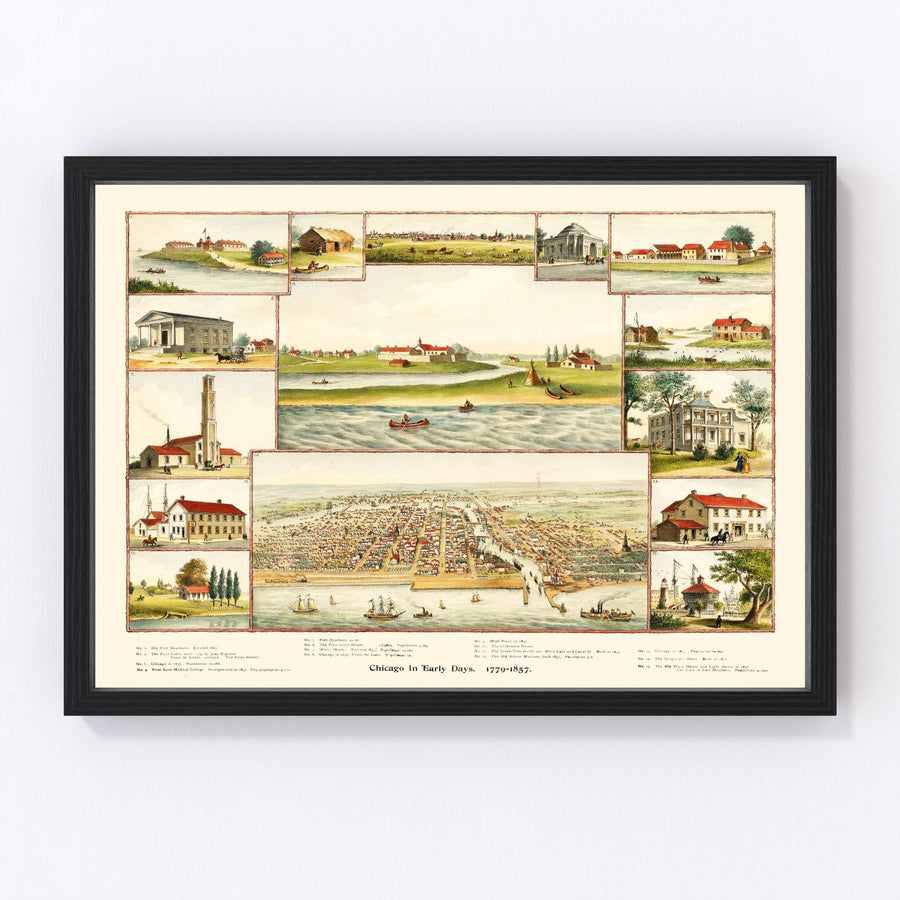 Chicago Vintage Map 1893
