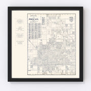 Phoenix Vintage Map 1920