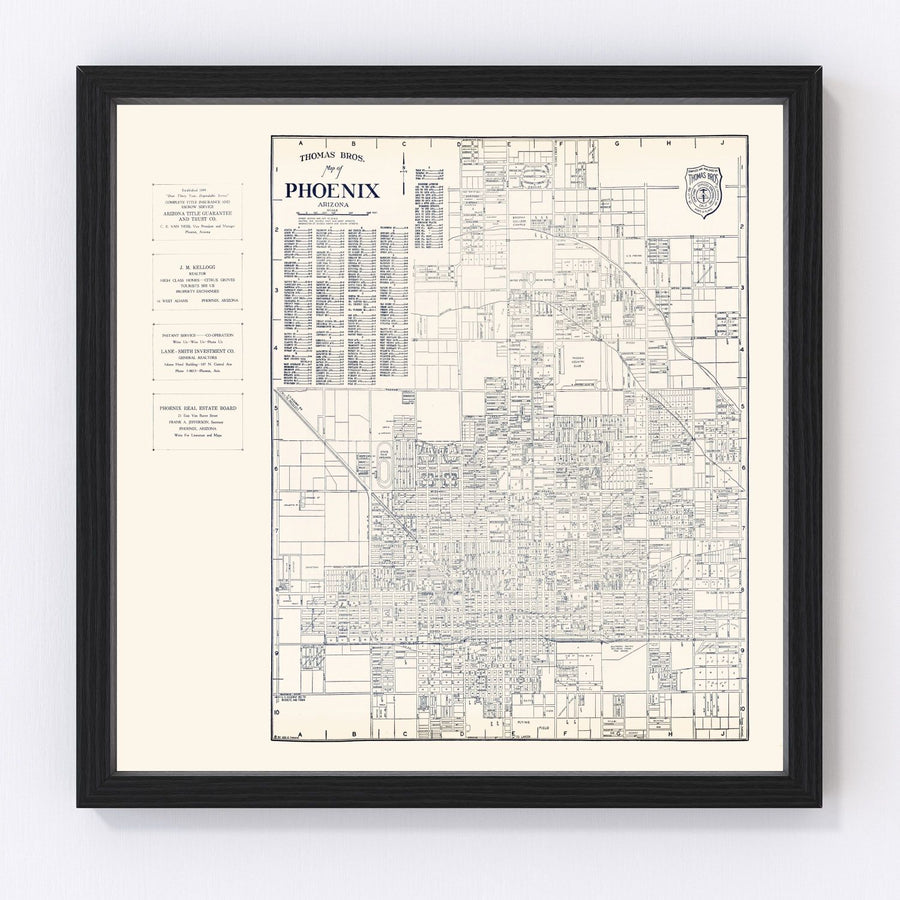 Phoenix Vintage Map 1920