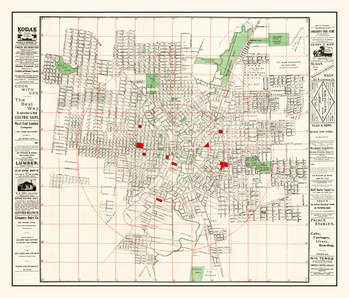 Preview of Vintage Map of San Antonio, Texas 1895