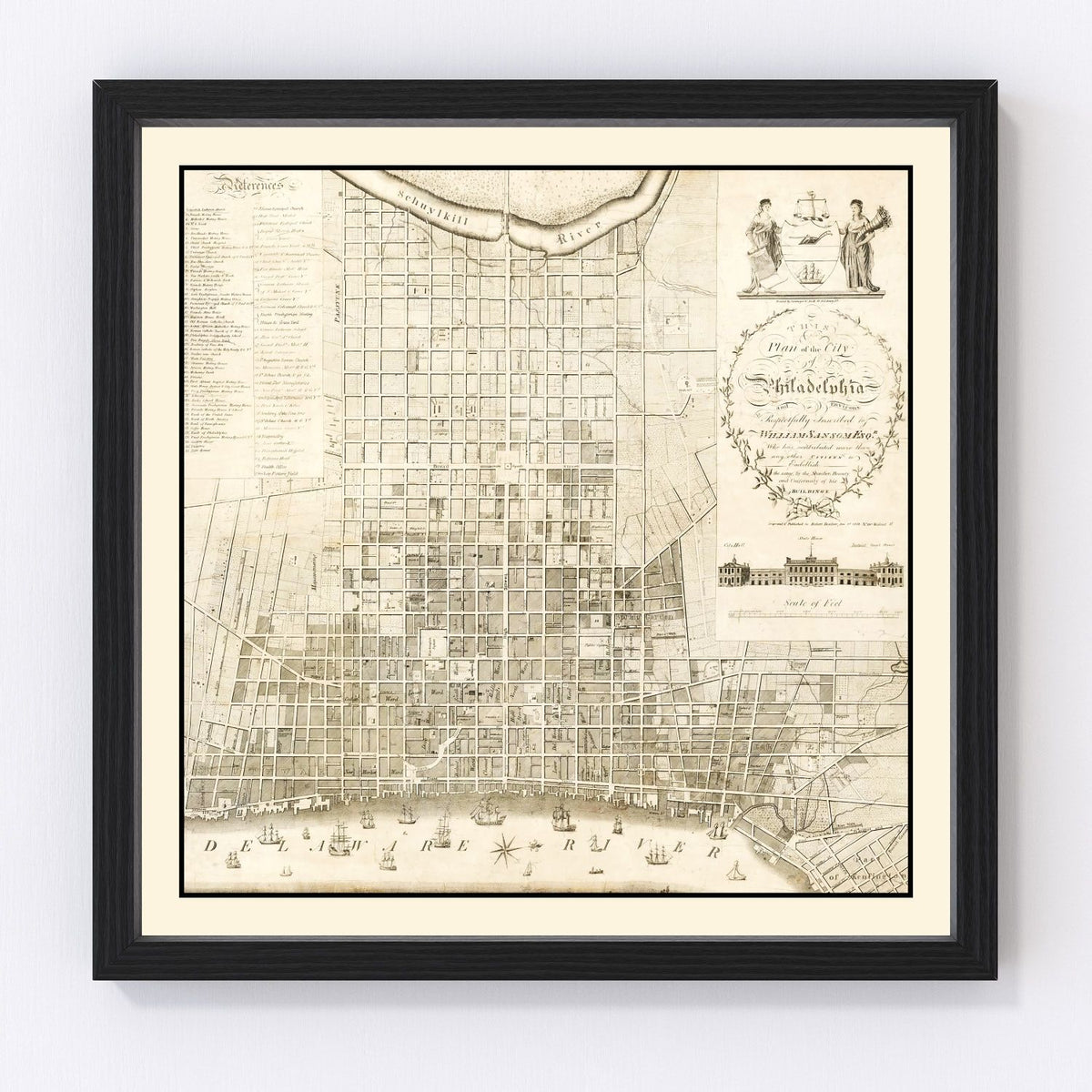 Philadelphia Vintage Map 1819