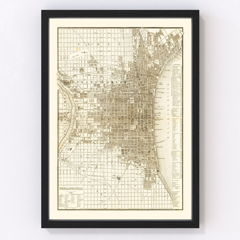 Philadelphia Vintage Map 1846