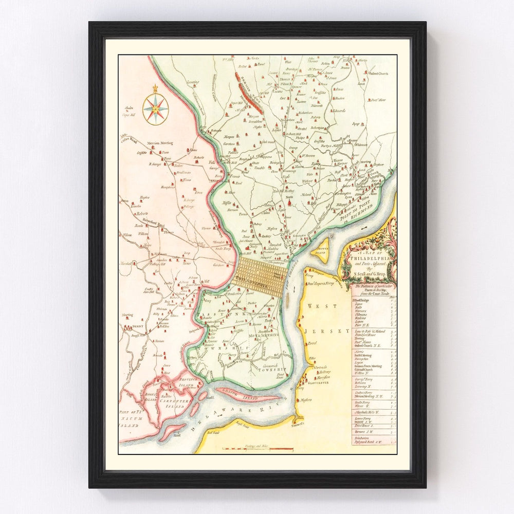 Philadelphia Vintage Map 1753