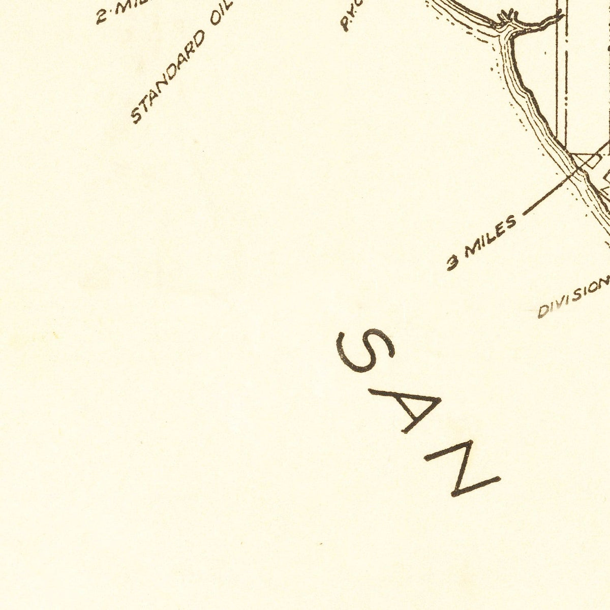 Restored historic details from the 1914 city map of San Diego, California