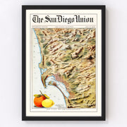 San Diego Bay Vintage Map 1899
