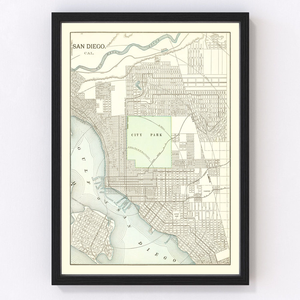 San Diego Vintage Map 1912