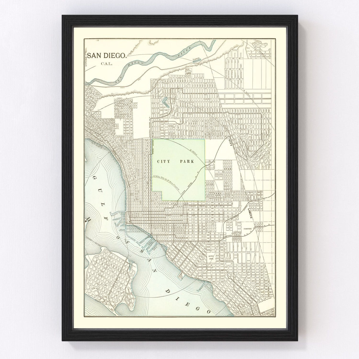 San Diego Vintage Map 1912