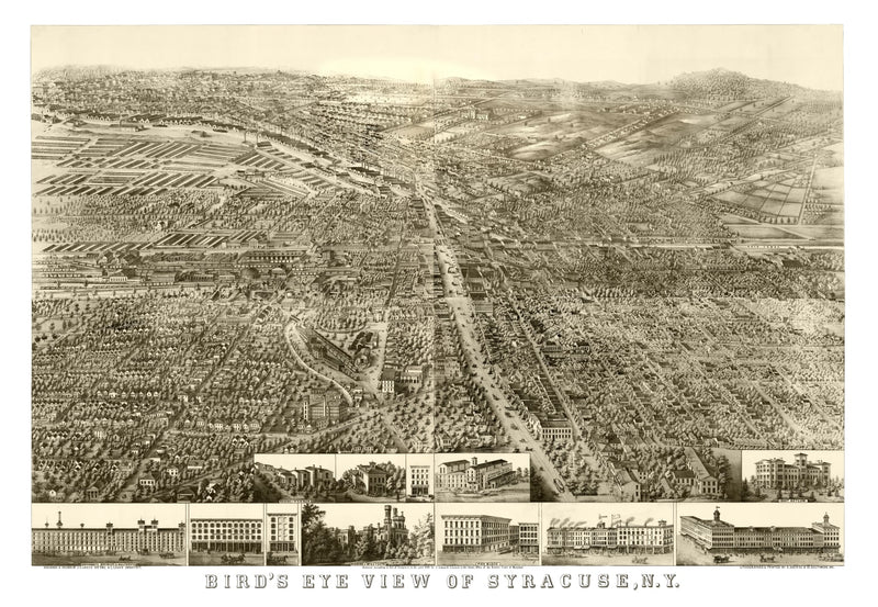 Size comparison using Vintage Map of Syracuse, New York 1868