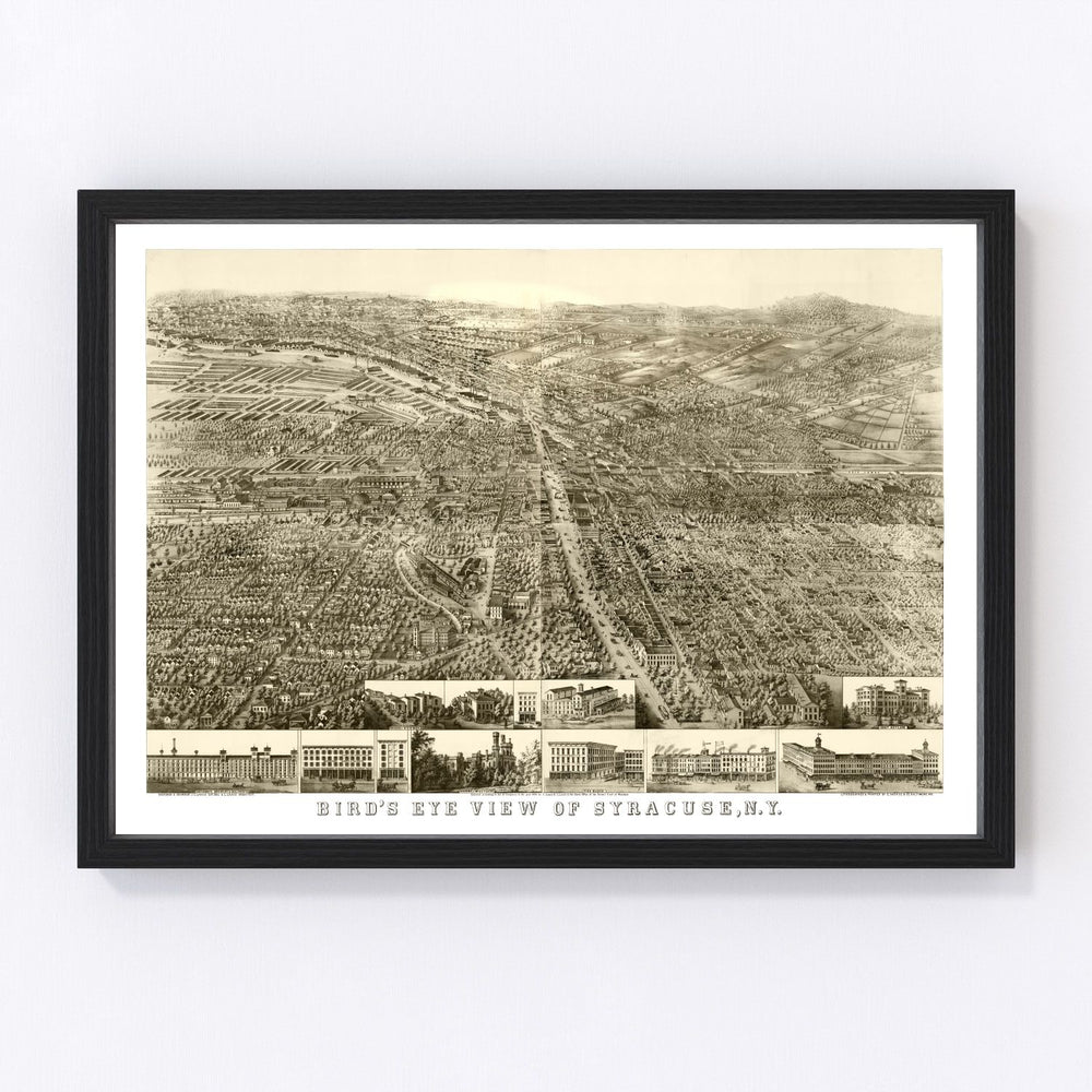 Syracuse Vintage Map 1868