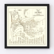 San Diego Vintage Map 1925