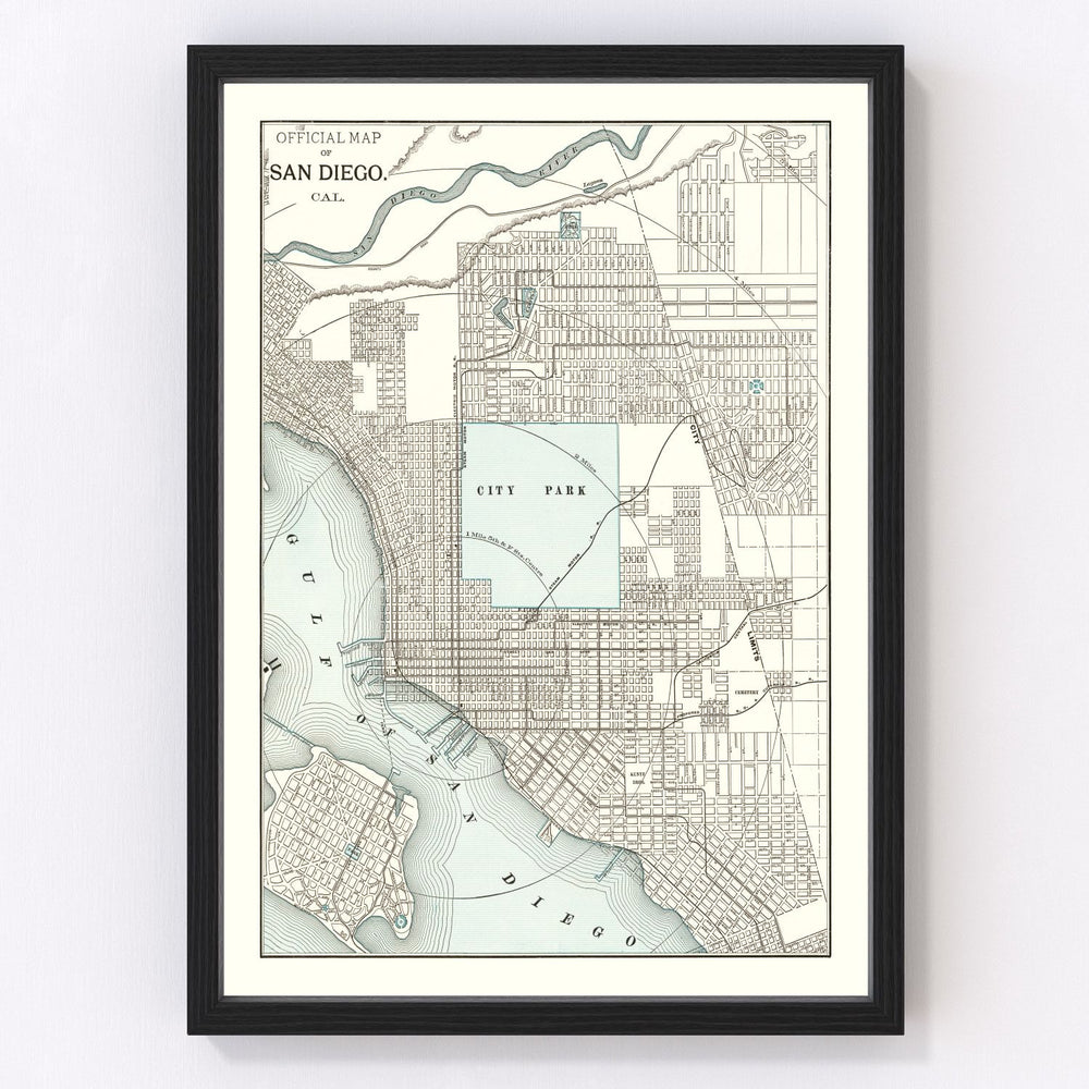 San Diego Vintage Map 1893