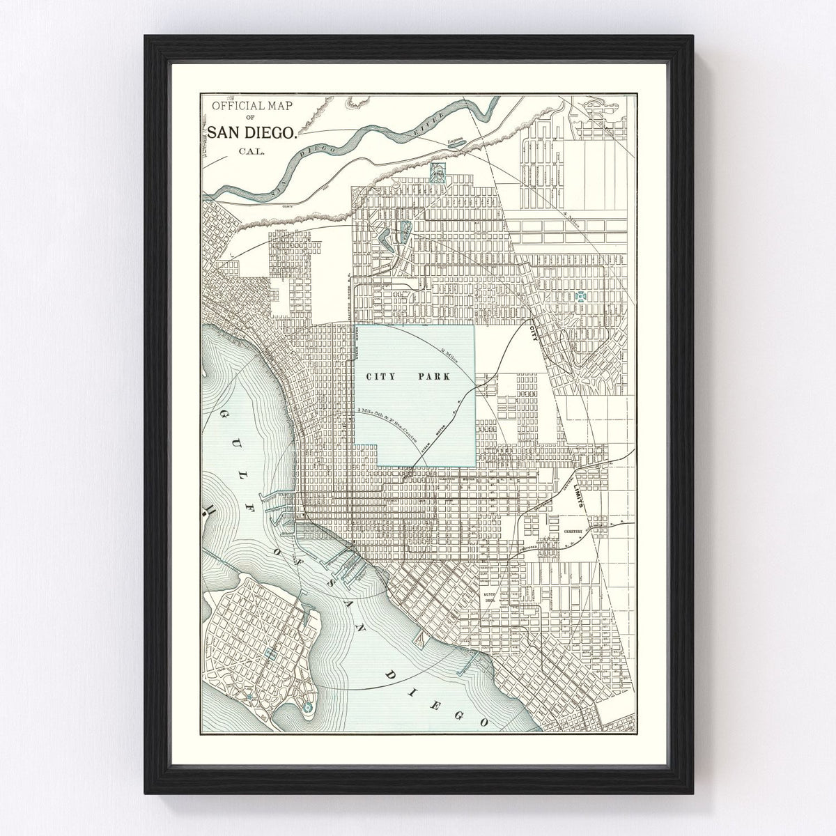 San Diego Vintage Map 1893
