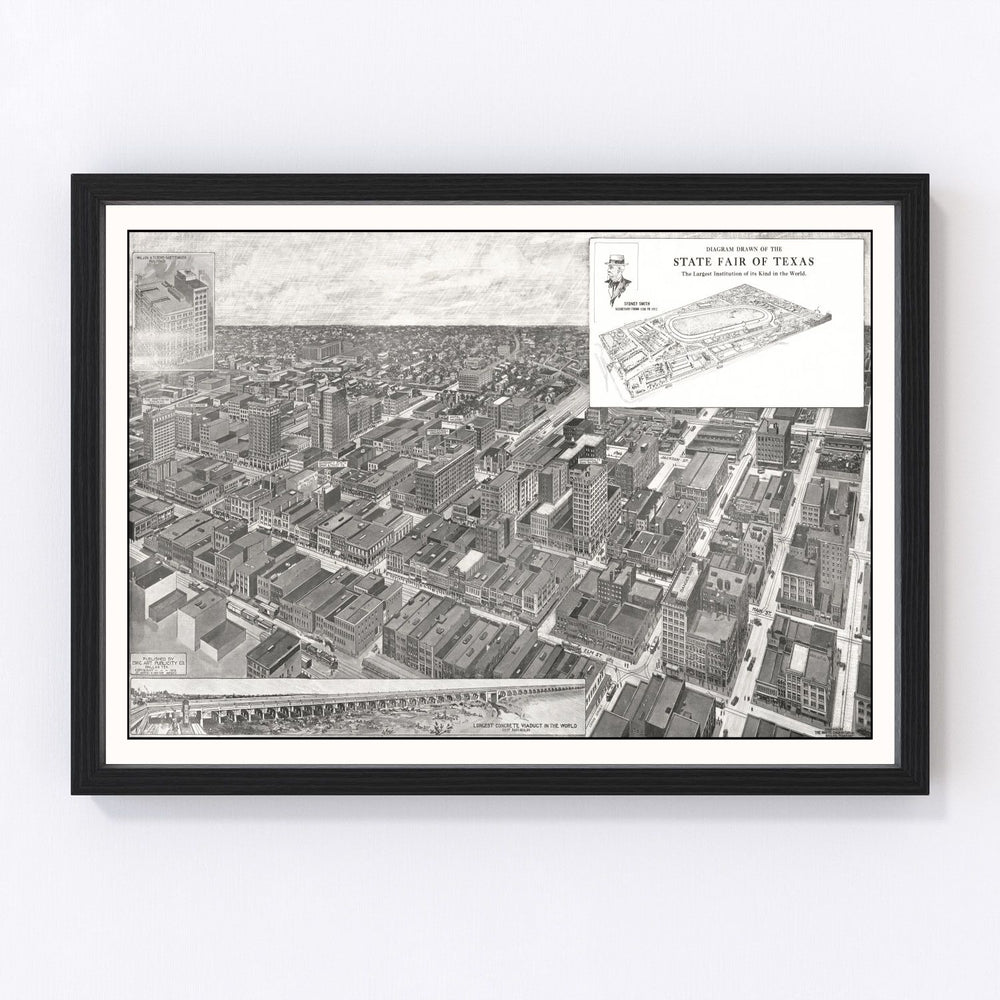 Dallas Vintage Map 1912