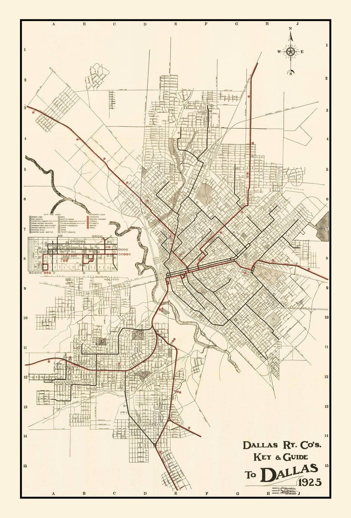 Preview of Vintage Map of Dallas, Texas 1925