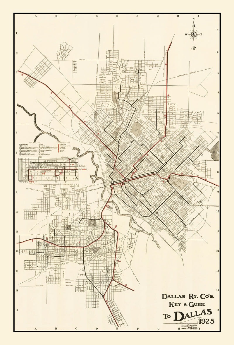 Size comparison using Vintage Map of Dallas, Texas 1925