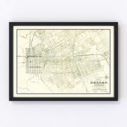 Dallas Vintage Map 1882