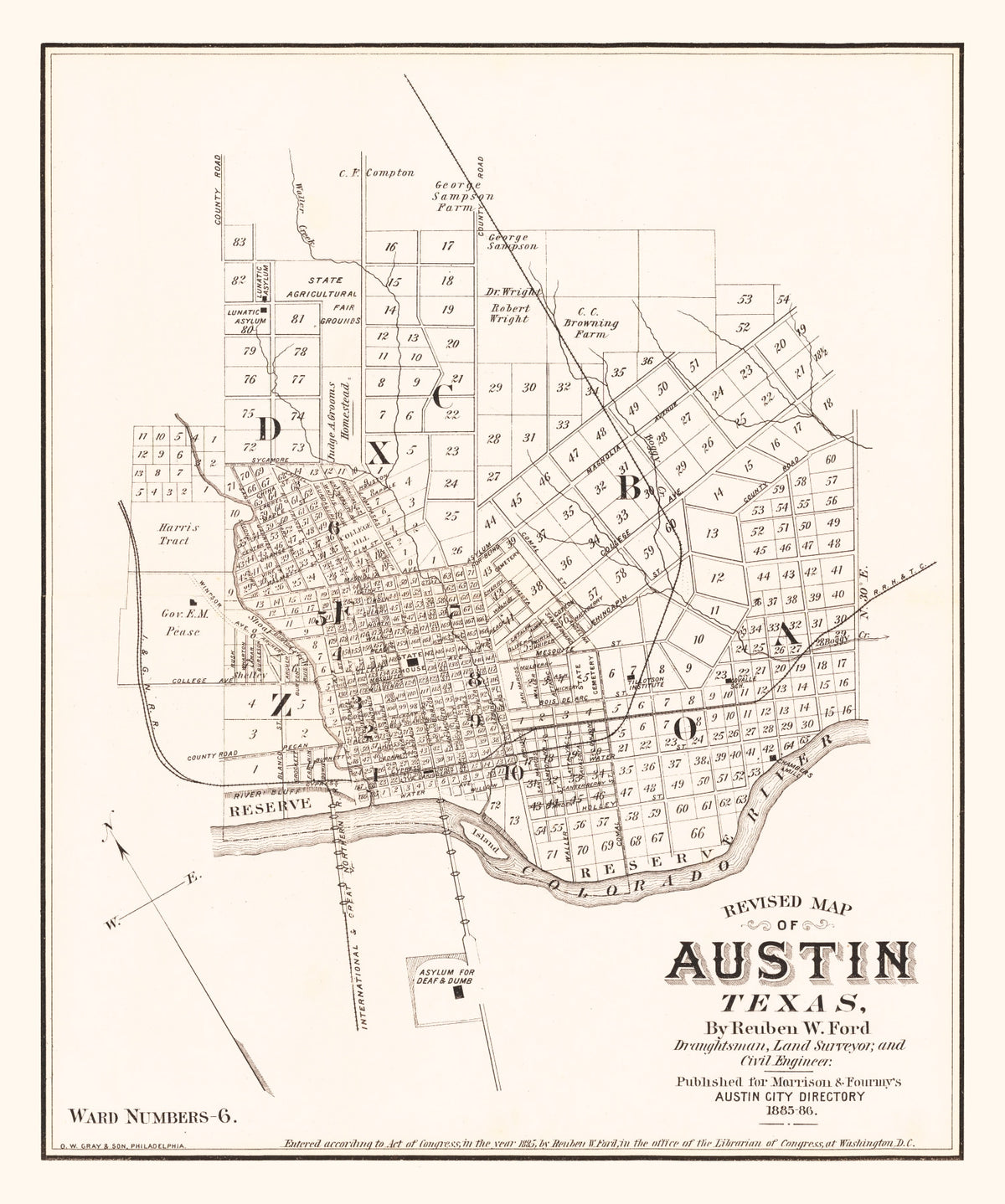 Preview of Vintage Map of Austin, Texas 1885