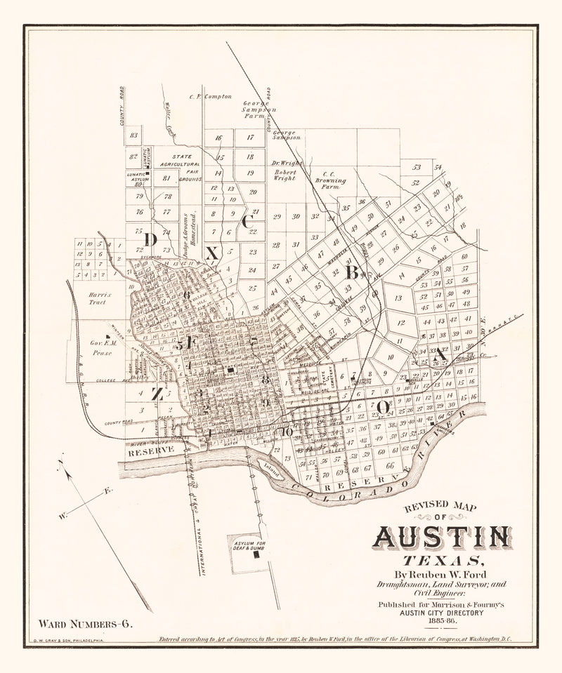Size comparison using Vintage Map of Austin, Texas 1885