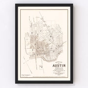 Austin Vintage Map 1885
