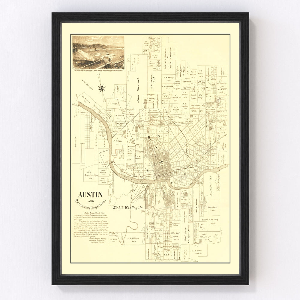 Austin Vintage Map 1891