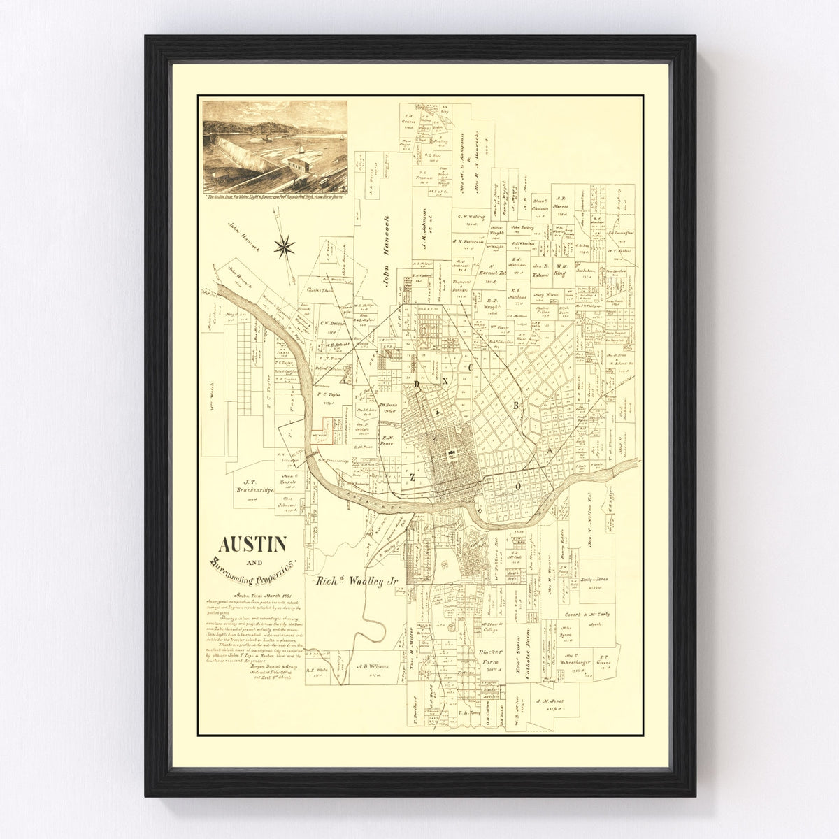 Austin Vintage Map 1891