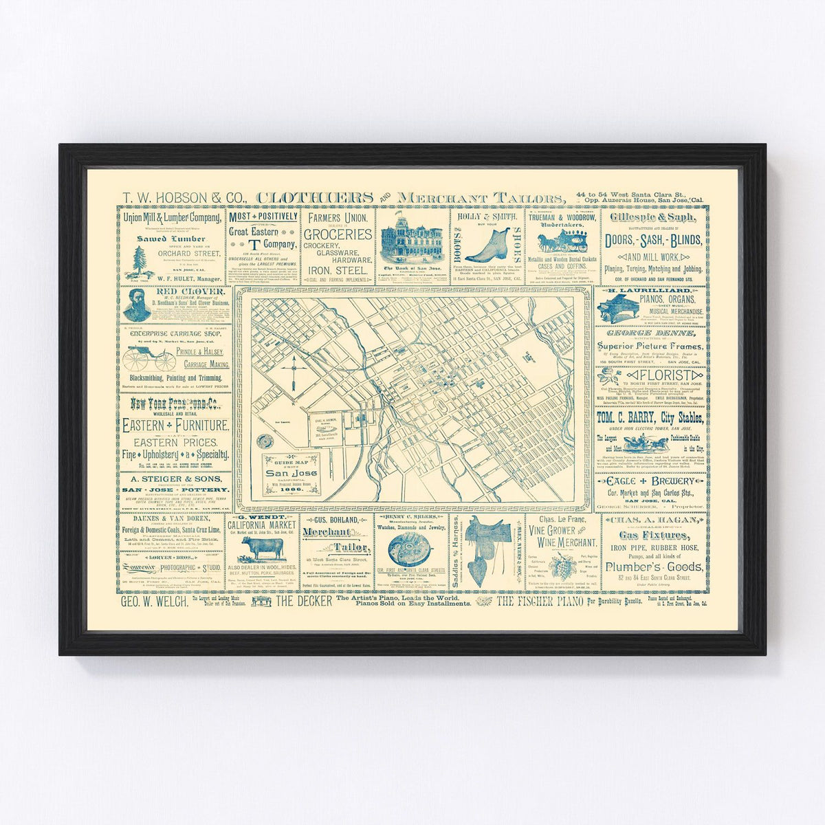San Jose Vintage Map 1886