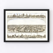 Indianapolis Vintage Map 1860