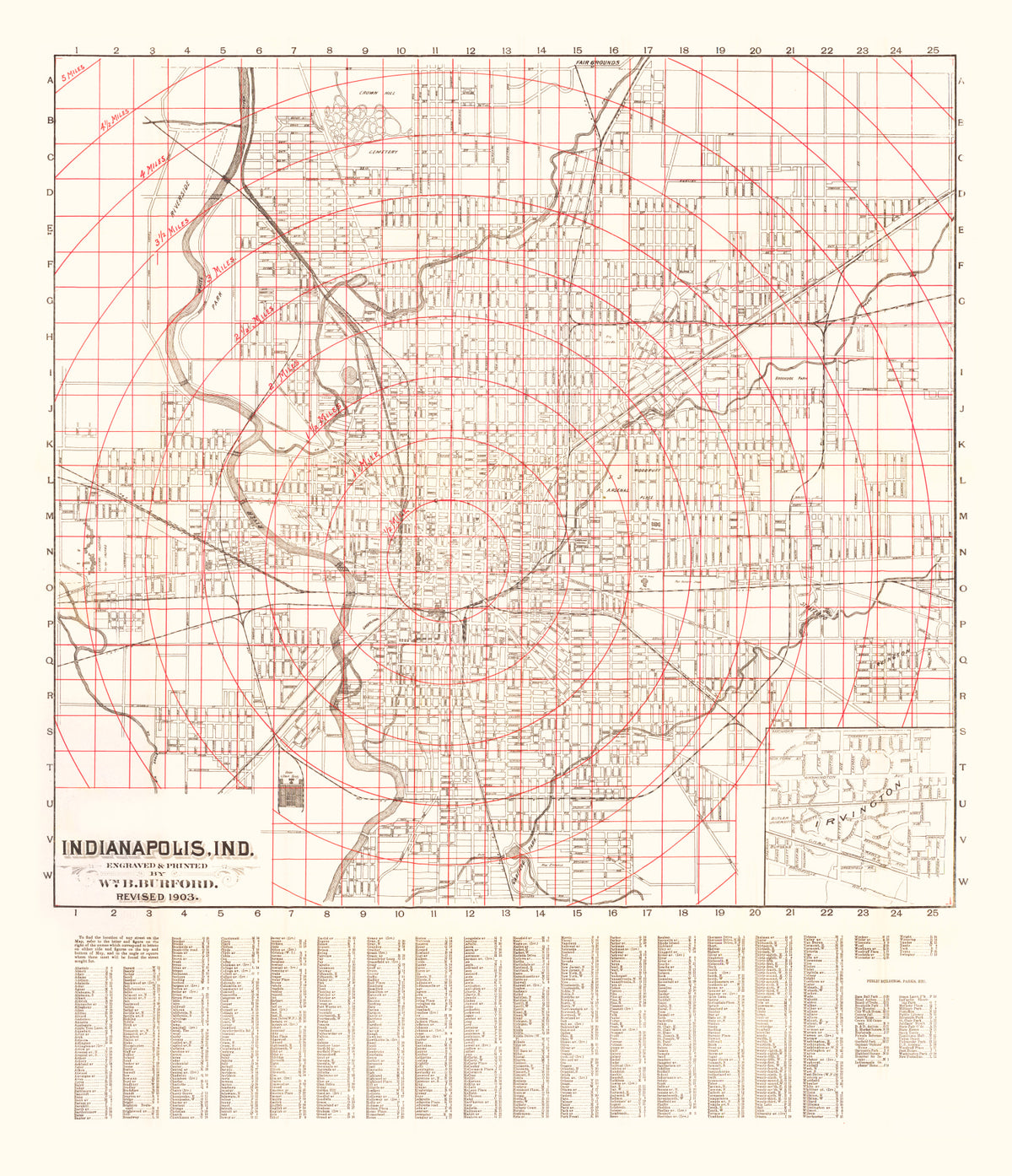 Preview of Vintage Map of Indianapolis, Indiana 1903
