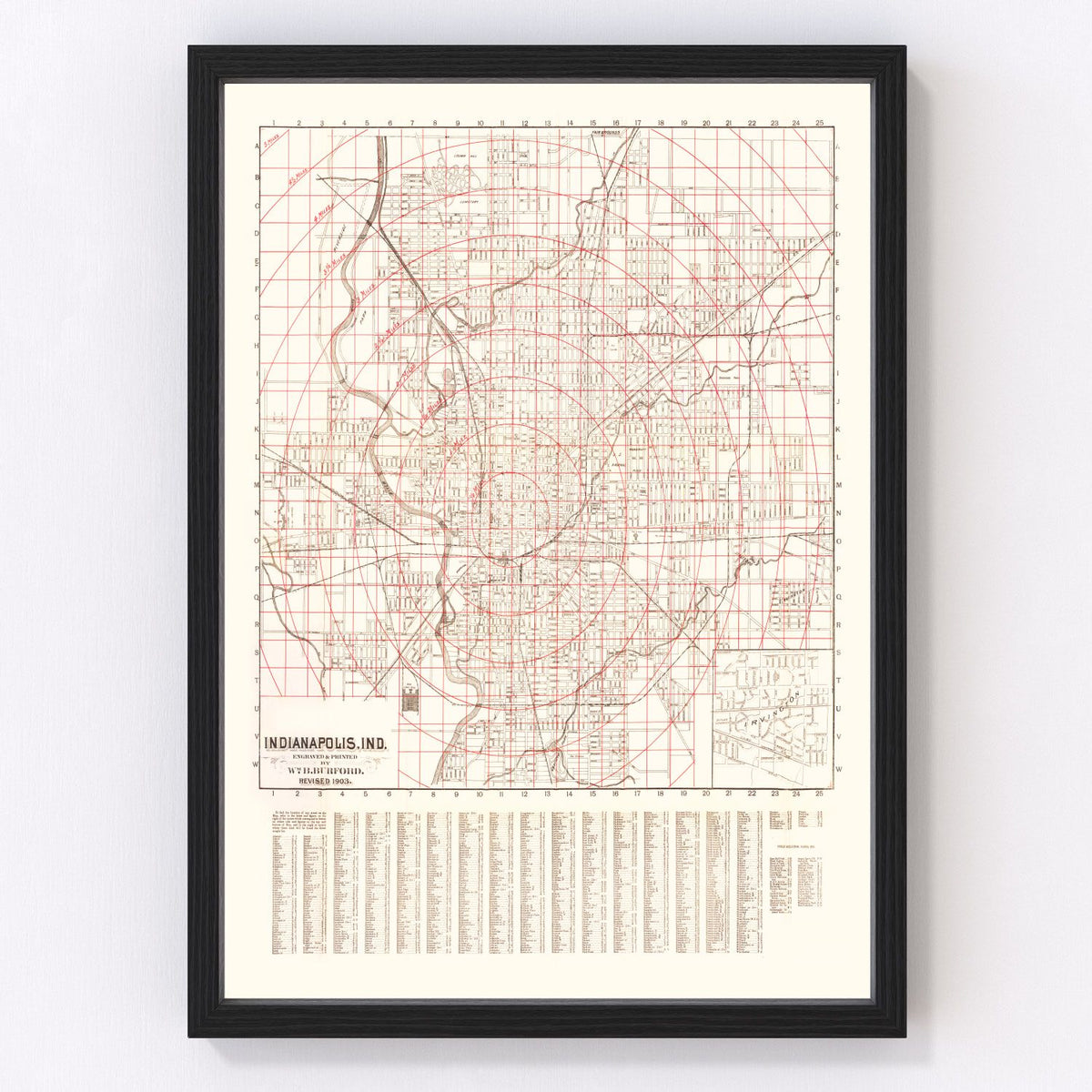Indianapolis Vintage Map 1903