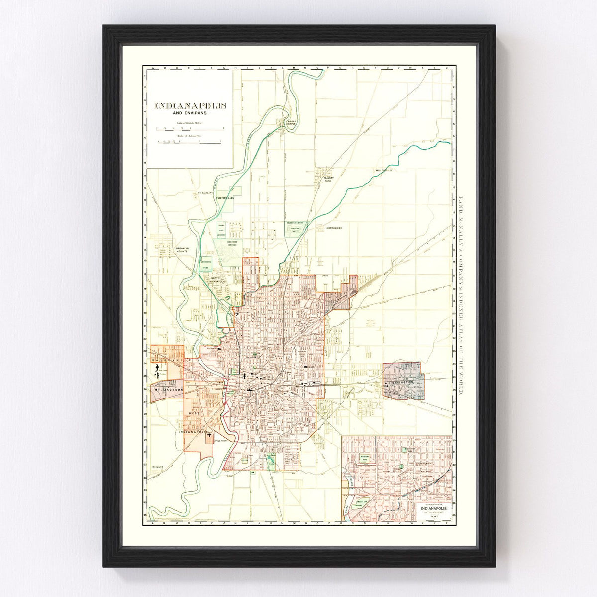 Indianapolis Vintage Map 1899