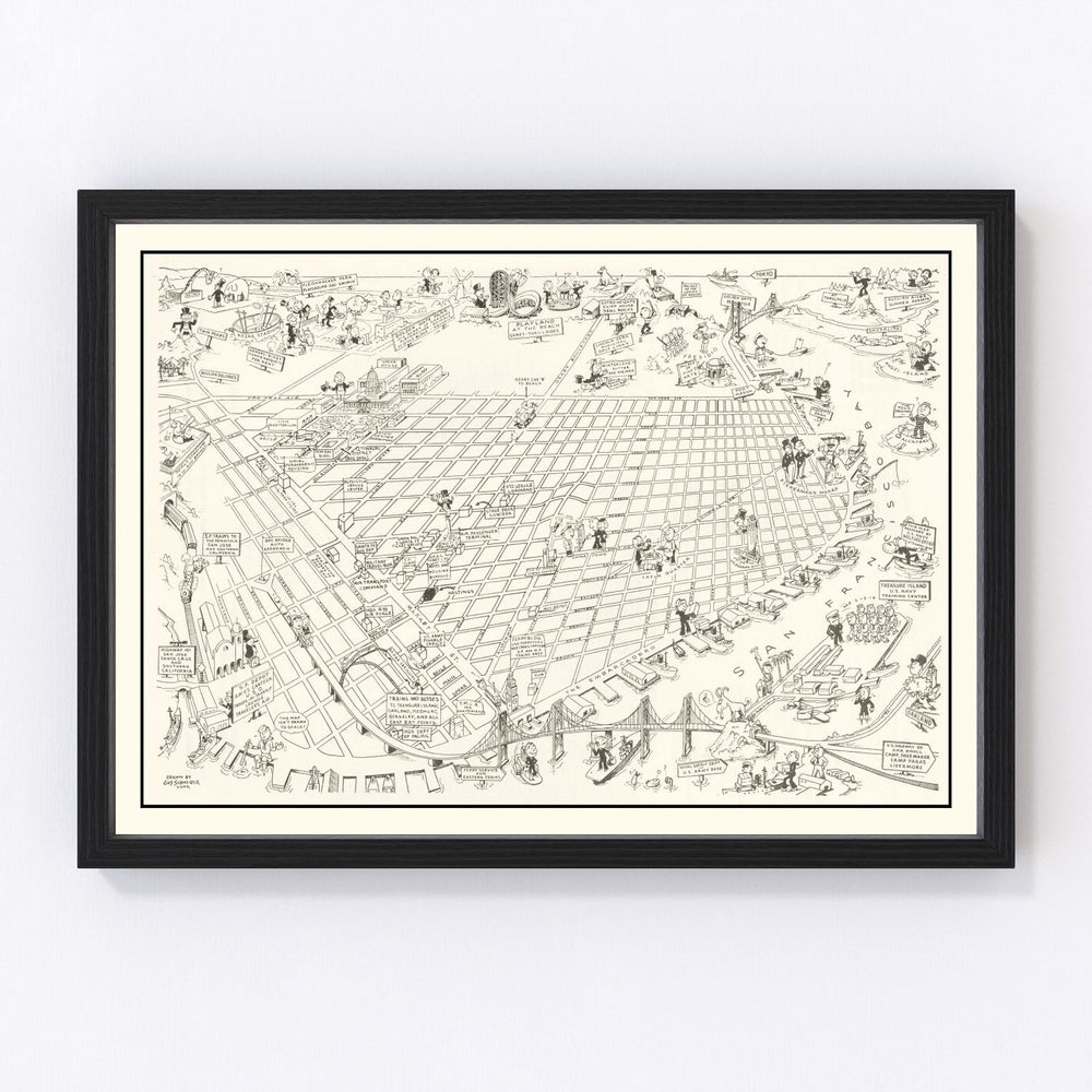San Francisco Vintage Map 1945