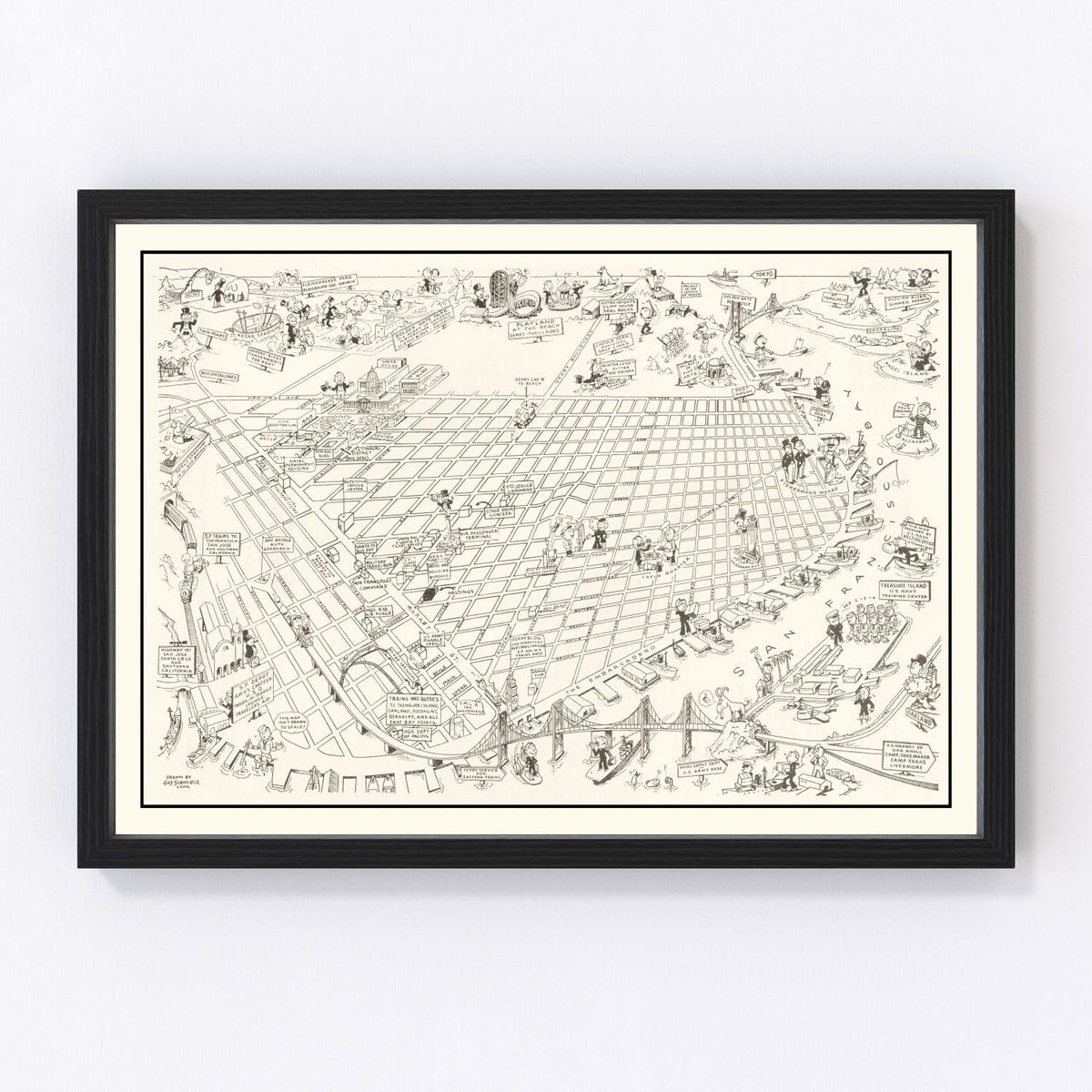 San Francisco Vintage Map 1945