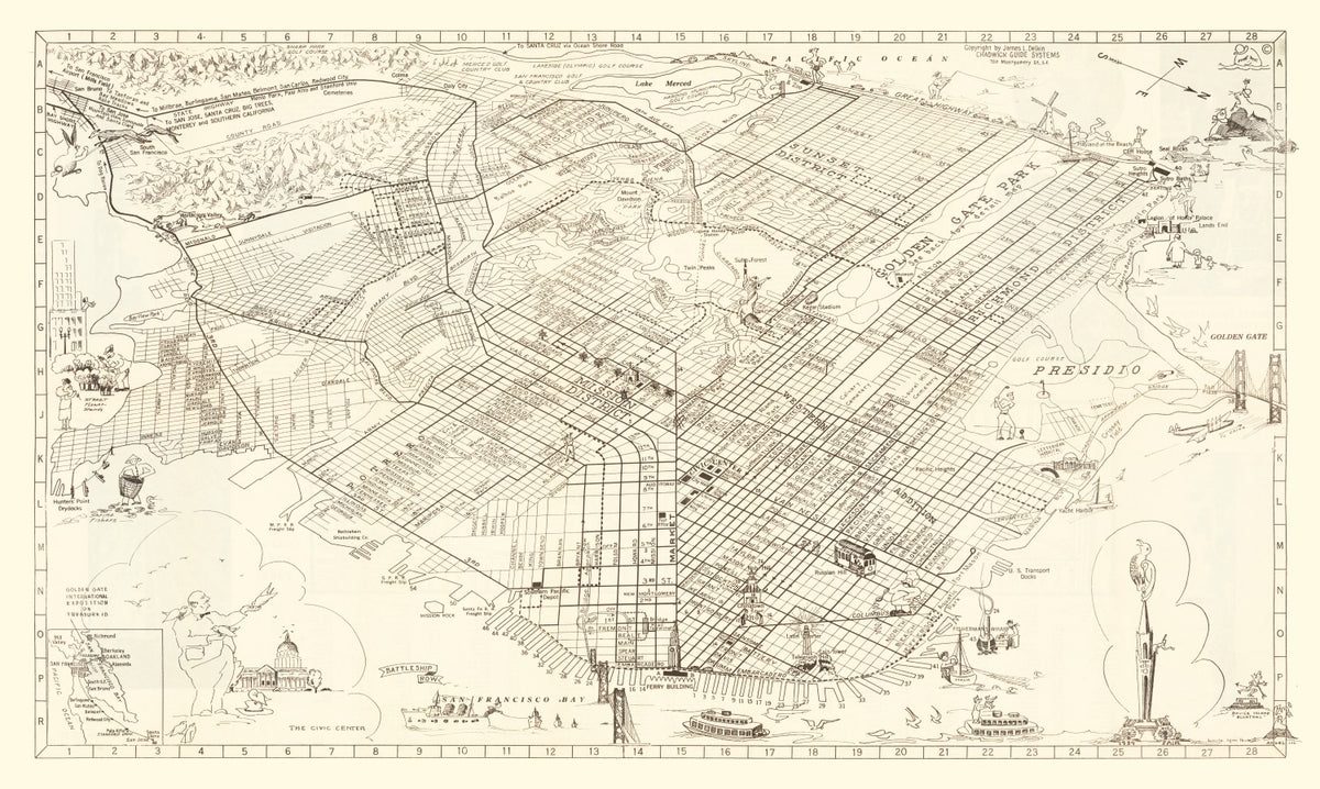 Preview of Vintage Map of San Francisco, California 1939