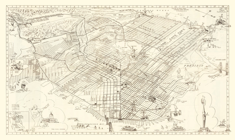 Size comparison using Vintage Map of San Francisco, California 1939
