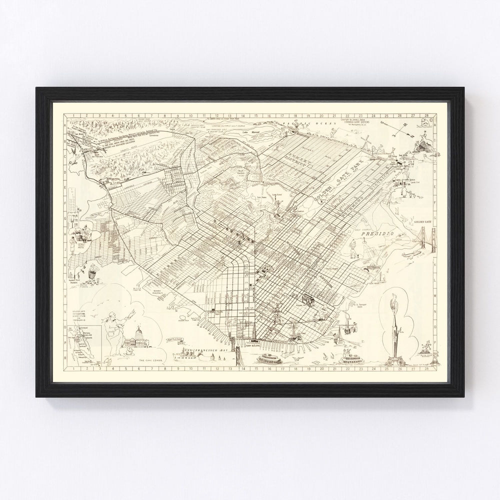 San Francisco Vintage Map 1939