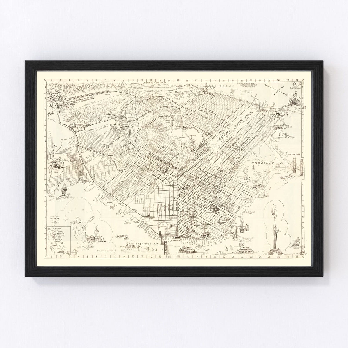San Francisco Vintage Map 1939
