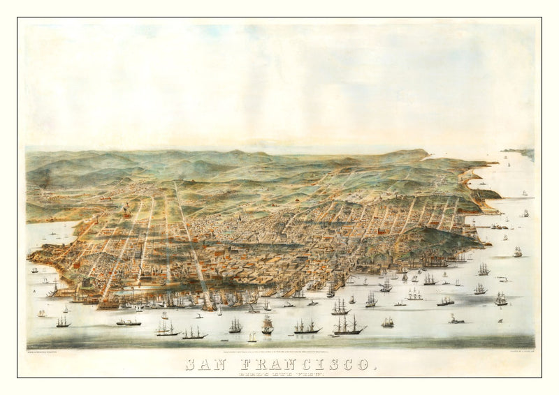Size comparison using Vintage Map of San Francisco, California 1864