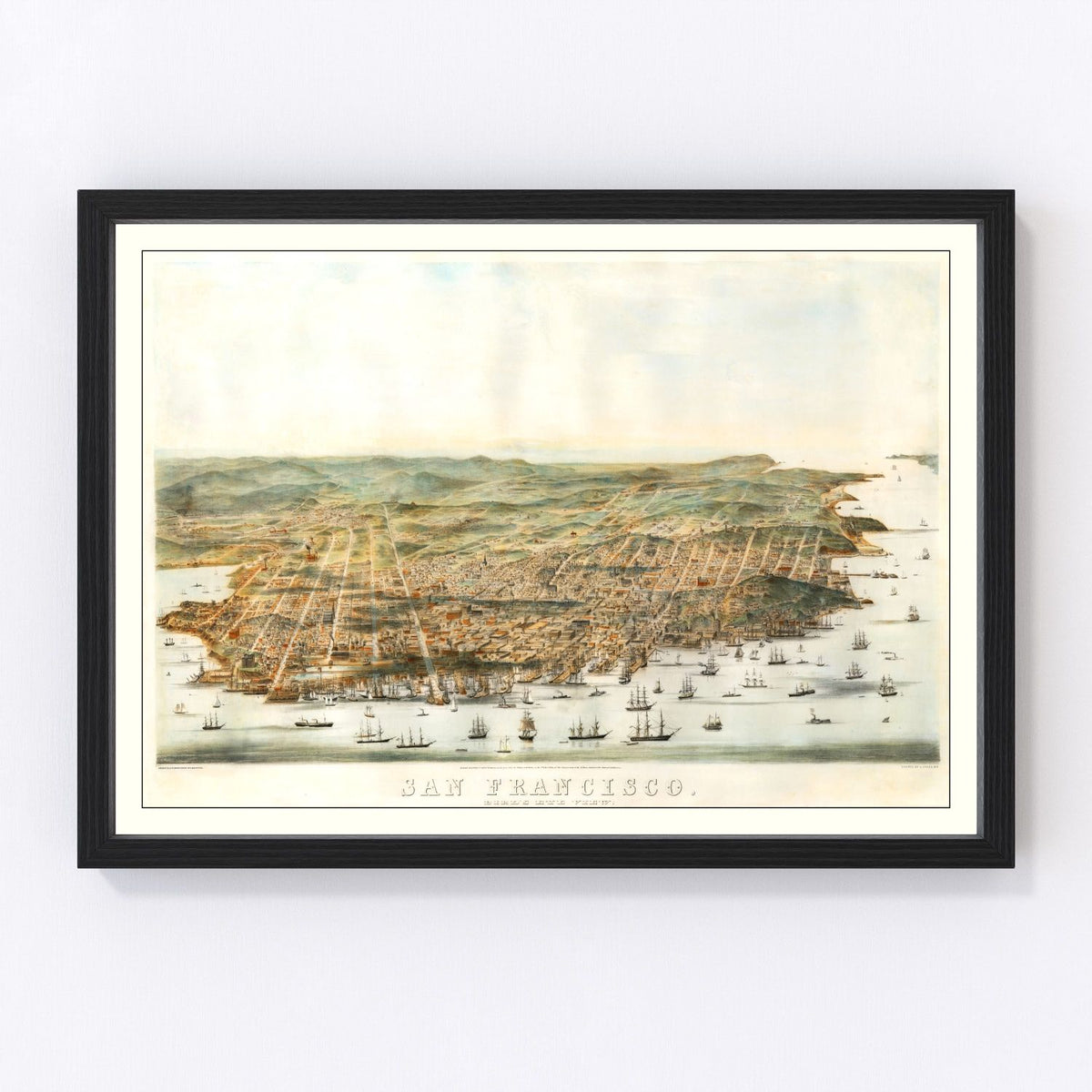 San Francisco Vintage Map 1864