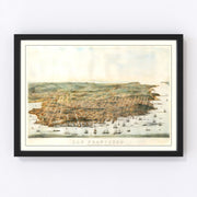 San Francisco Vintage Map 1864