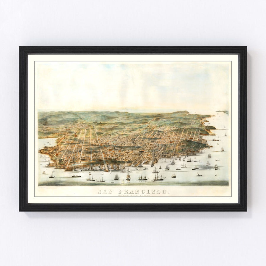 San Francisco Vintage Map 1864