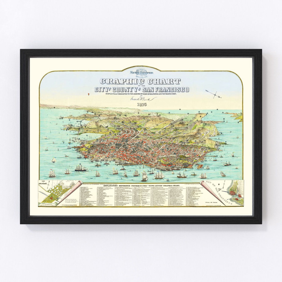 San Francisco Vintage Map 1875