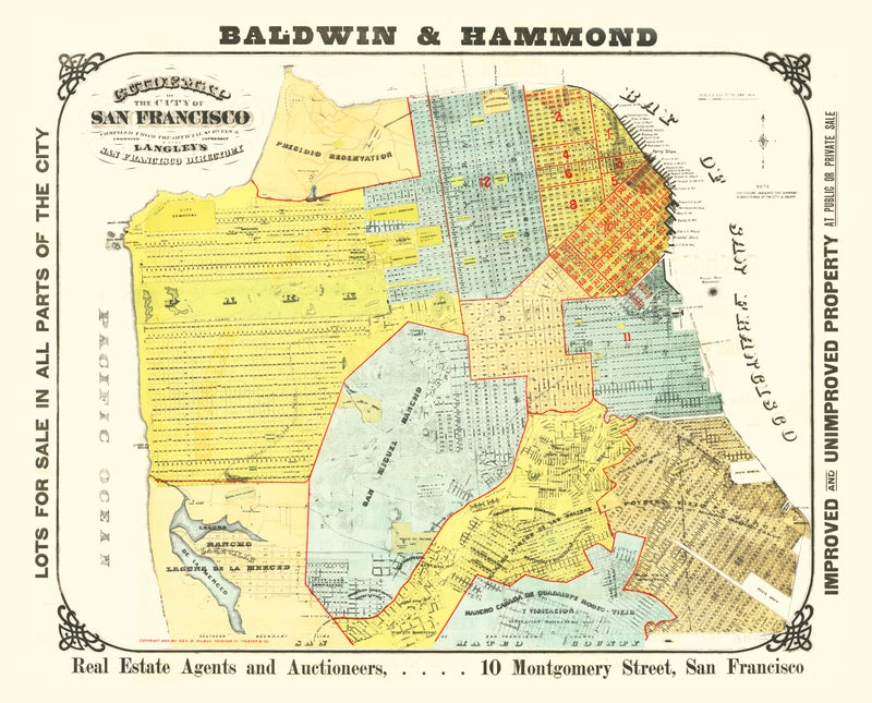 Size comparison using Vintage Map of San Francisco, California 1894