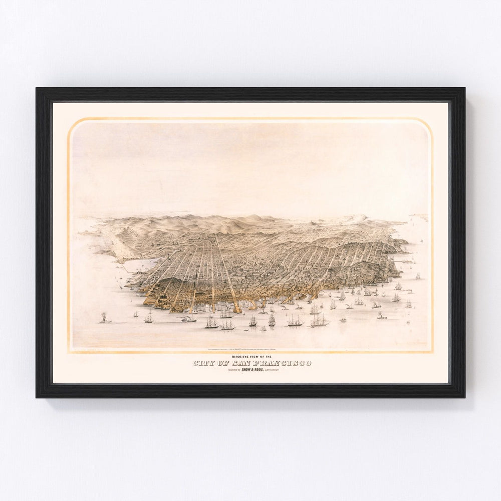 San Francisco Vintage Map 1868