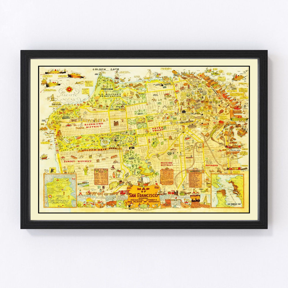San Francisco Vintage Map 1927