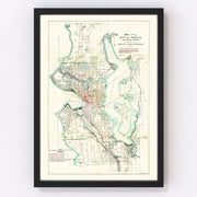 Seattle Vintage Map 1911